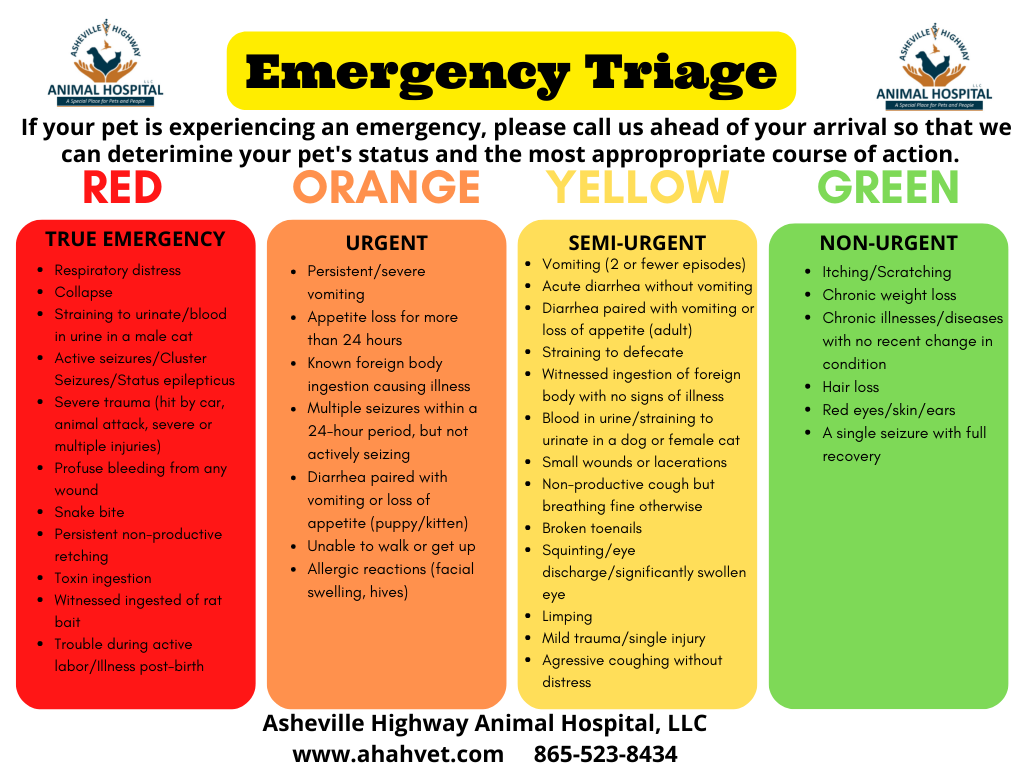 Asheville Highway Animal Hospital, LLC — Emergency